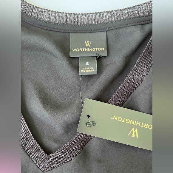 NWT Stunning Worthington Black Ladies Blouse Casual Formal Top - Picture 5 of 11